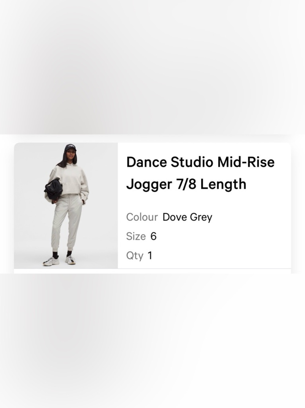 lululemon athletica lined Dance Studio Mid-Rise Jogger 7/8 Length in Dove Grey
